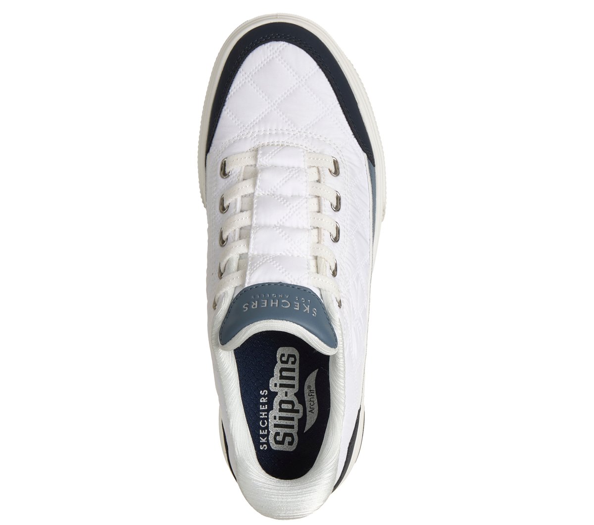 Skechers Slip-ins: Arch Fit Arcade - Cozy Fit Cuddle Steps — WHITE / NAVY