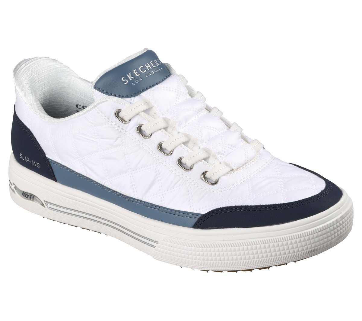 Skechers Slip-ins: Arch Fit Arcade - Cozy Fit Cuddle Steps — WHITE / NAVY