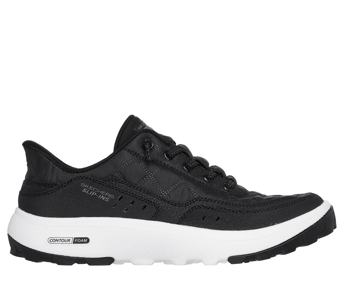 Skechers Slip-ins Relaxed Fit: Urban Explore - Cozy Fit — BLACK / WHITE