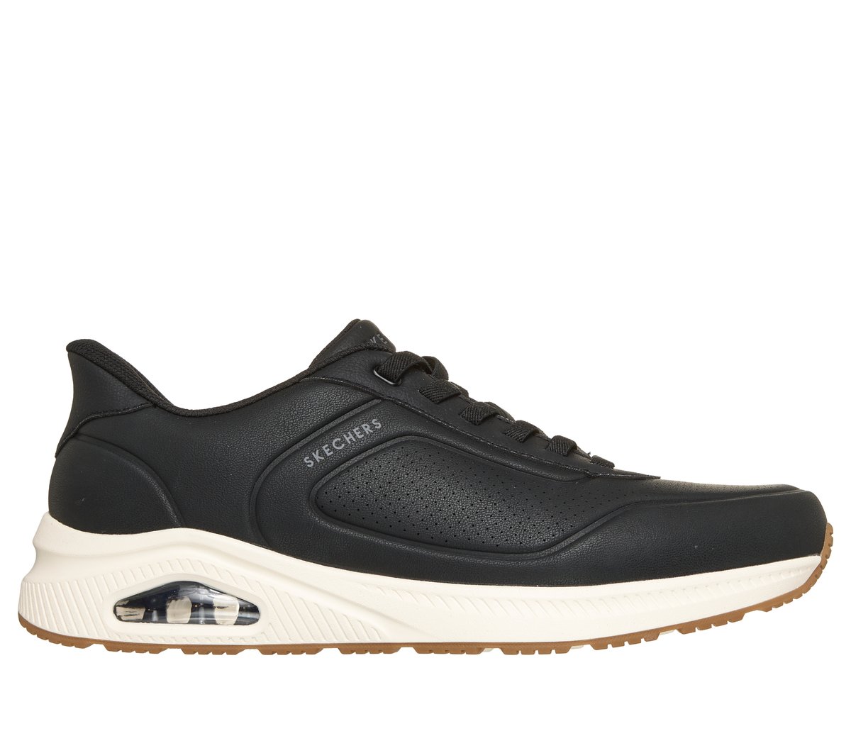 Skechers Slip-ins Relaxed Fit: Arch Fit UNO - Relaxing On Air — BLACK