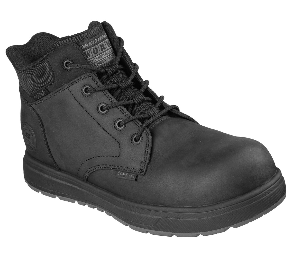 Skechers Slip-ins Work Safety Toe: Cliff — BLACK