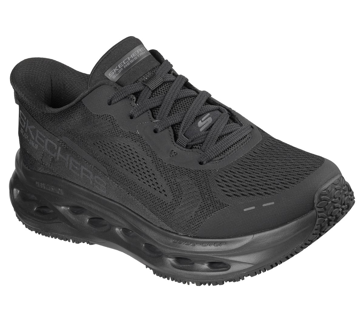 Skechers Slip-ins Work Slip-Resistant: Max Cushioning Glide-Step — BLACK