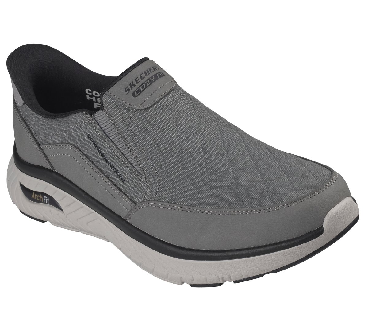 Skechers Slip-ins Relaxed Fit: Arch Fit Crosser - Cozy Fit Wesley — CHARCOAL