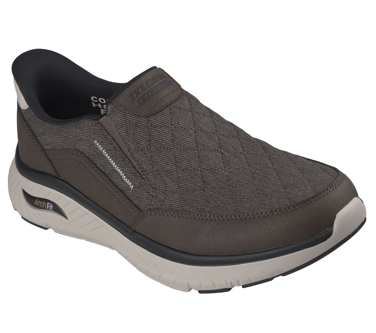 Skechers Slip-ins Relaxed Fit: Arch Fit Crosser - Cozy Fit Wesley — CHOCOLATE