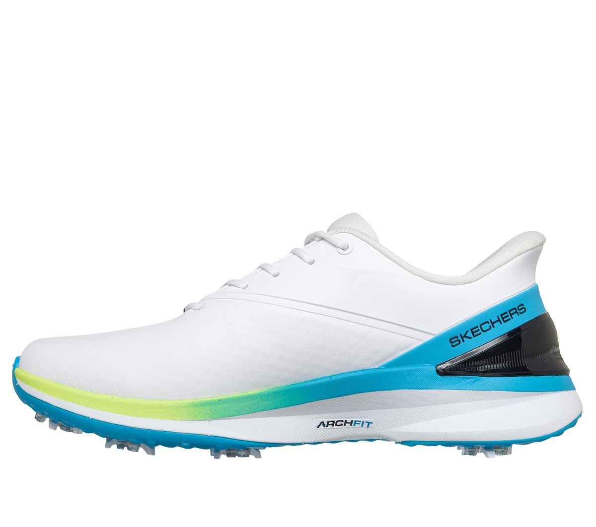 Skechers Slip-ins Golf Waterproof: Blade Tour - Fairway Heritage — WHITE / BLACK / MULTI