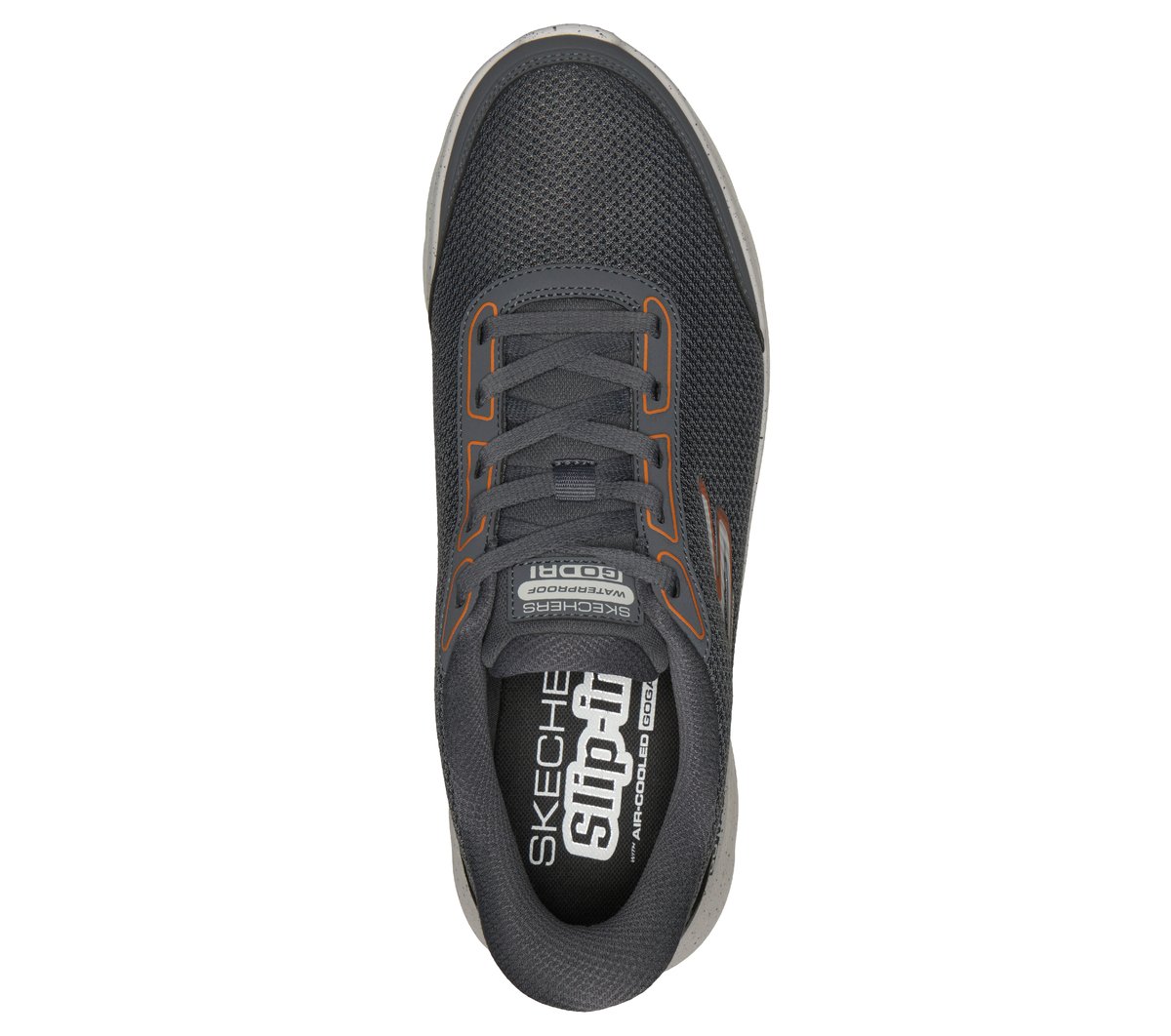 Skechers Slip-ins Waterproof: GO WALK Flex - Santiag — CHARCOAL / ORANGE