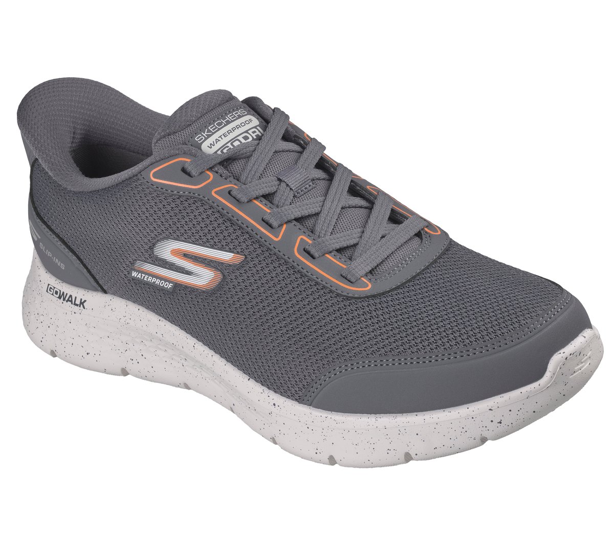 Skechers Slip-ins Waterproof: GO WALK Flex - Santiag — CHARCOAL / ORANGE