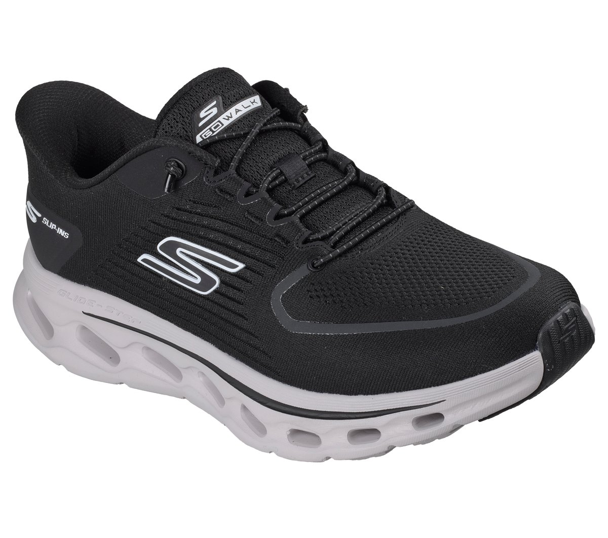 Skechers Slip-ins: GO WALK Glide-Step 2.0 - Santiago — BLACK / WHITE