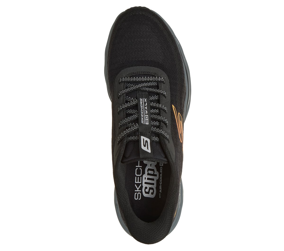 Skechers Slip-ins: GO WALK Glide-Step 2.0 - Jab — BLACK / ORANGE