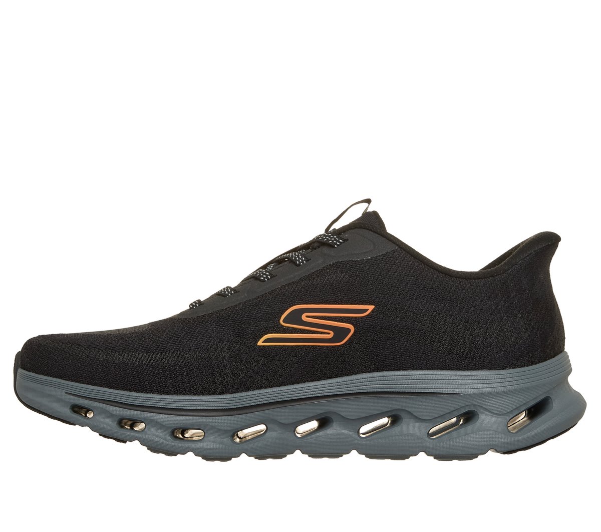 Skechers Slip-ins: GO WALK Glide-Step 2.0 - Jab — BLACK / ORANGE