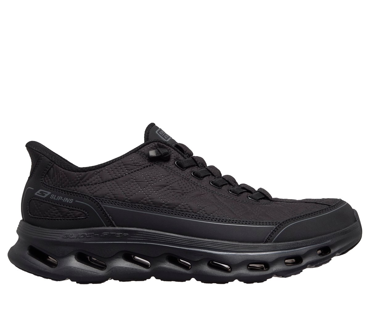 Skechers Slip-ins: GO WALK Glide-Step 2.0 - Cozy Fit Walker — BLACK