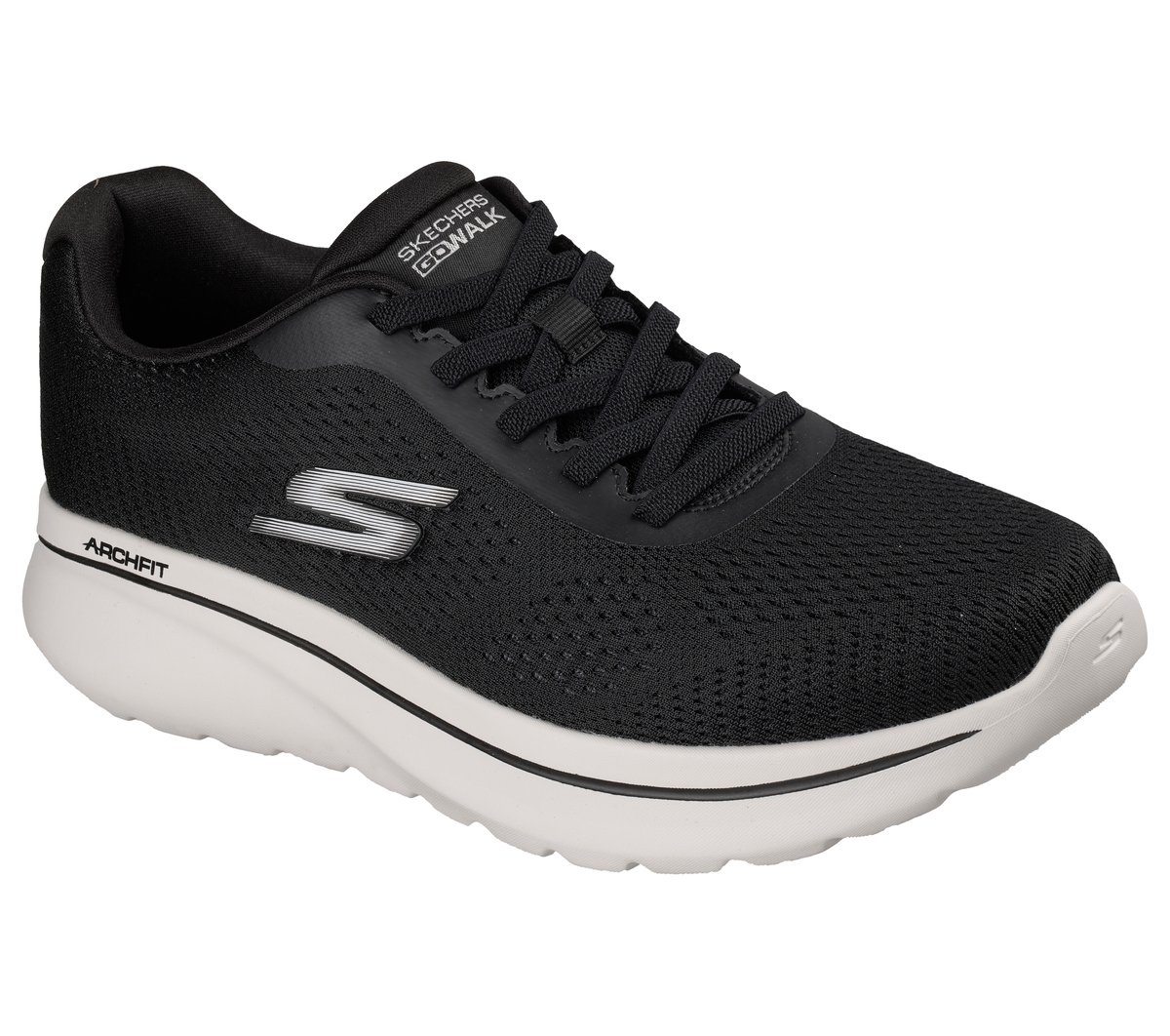 Relaxed Fit: GO WALK Arch Fit N-Joy - Junie — BLACK / WHITE