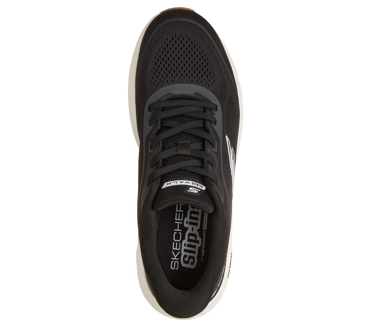 Skechers Slip-ins: GO WALK Max Cushioning Flex - Pave — BLACK / WHITE