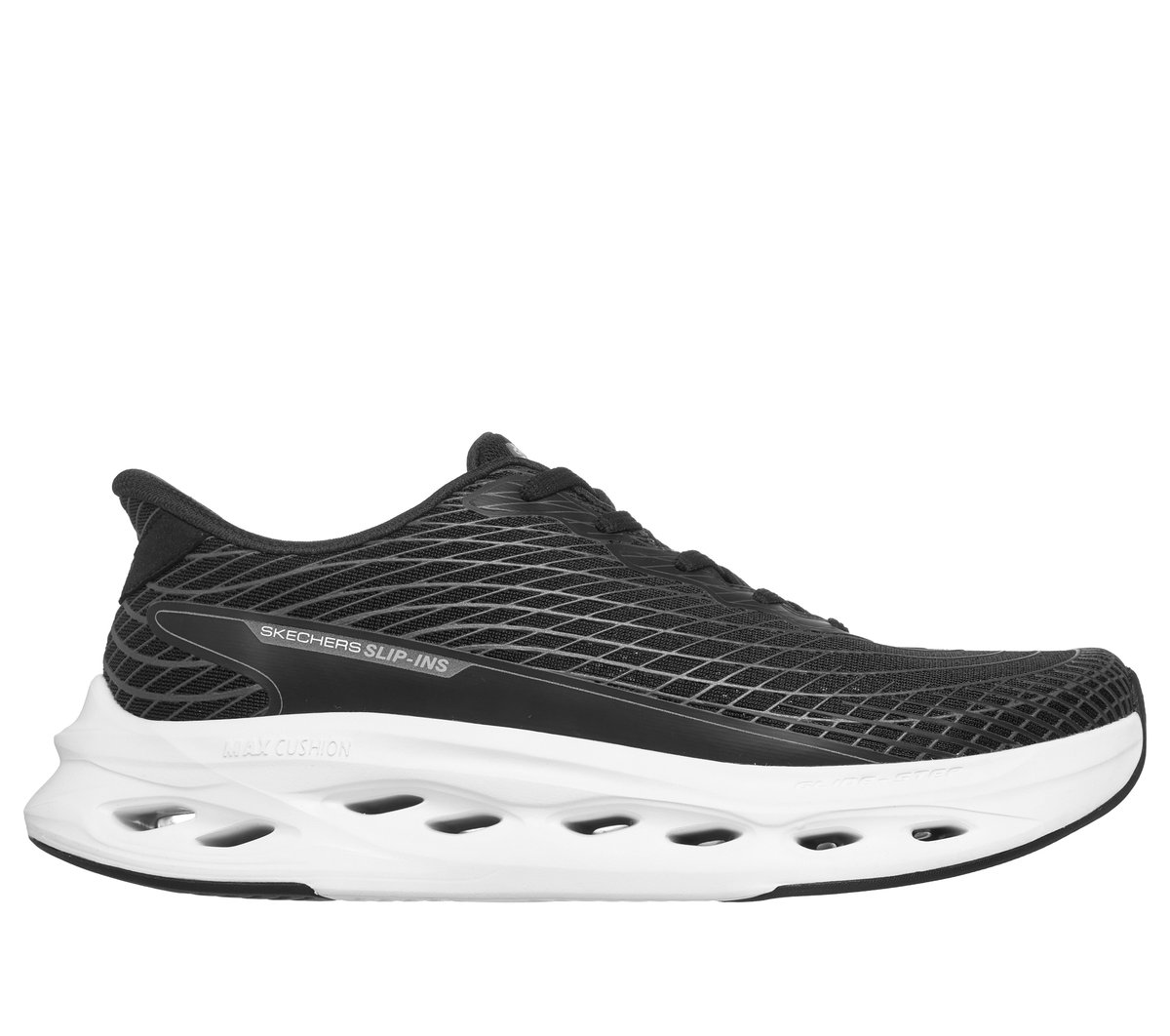 Skechers Slip-ins: Max Cushioning Glide-Step - Sapphire — BLACK / WHITE