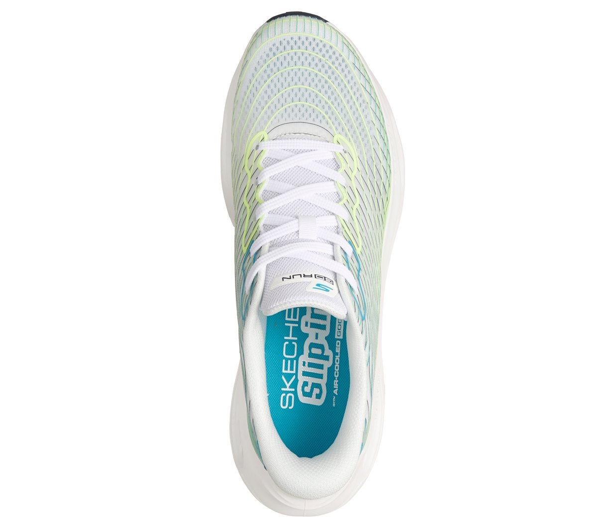 Skechers Slip-ins: Max Cushioning Glide-Step - Sapphire — WHITE / GREEN