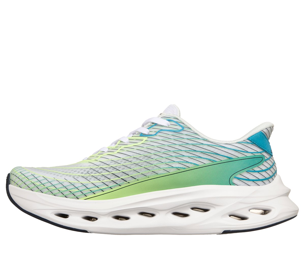 Skechers Slip-ins: Max Cushioning Glide-Step - Sapphire — WHITE / GREEN