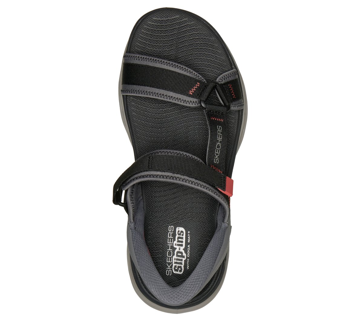 Skechers Slip-ins: GO WALK Glide-Step 2.0 Sandal - Gerry — GRAY / RED