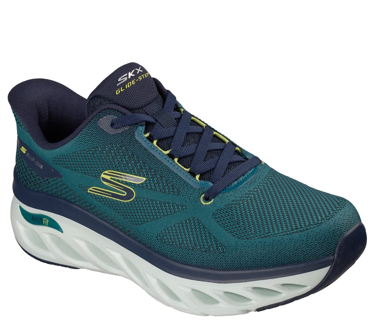 Skechers Slip-ins: Arch Fit Glide-Step - Hirusher — TEAL / NAVY
