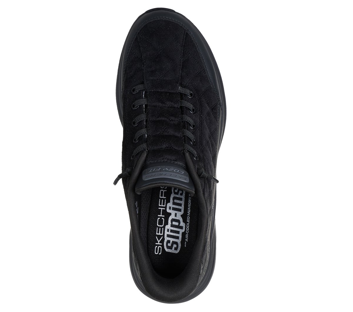 Skechers Slip-ins: Contour Foam - Cozy Fit Cordelux — BLACK