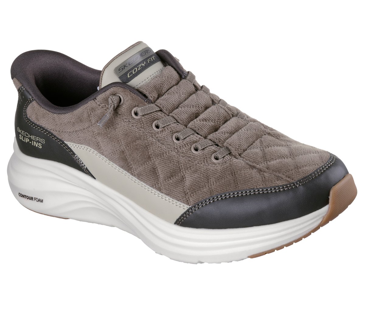 Skechers Slip-ins: Contour Foam - Cozy Fit Cordelux — OLIVE