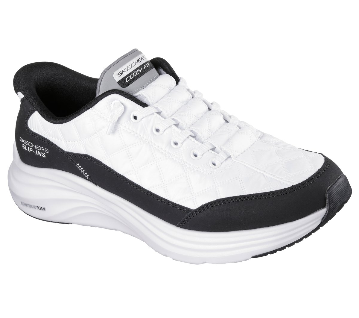 Skechers Slip-ins: Contour Foam - Cozy Fit — WHITE / BLACK