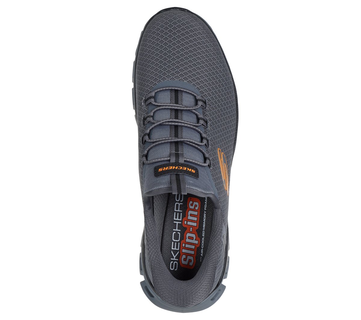 Skechers Slip-ins: Glide-Step - Noxus — CHARCOAL / ORANGE