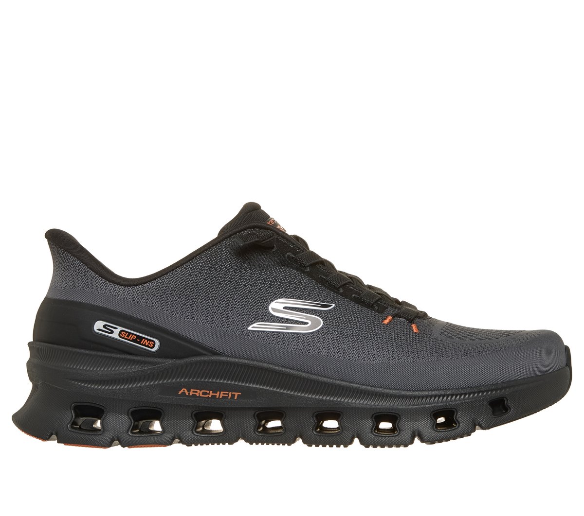 Skechers Slip-ins: Arch Fit Glide-Step Pro — CHARCOAL / ORANGE