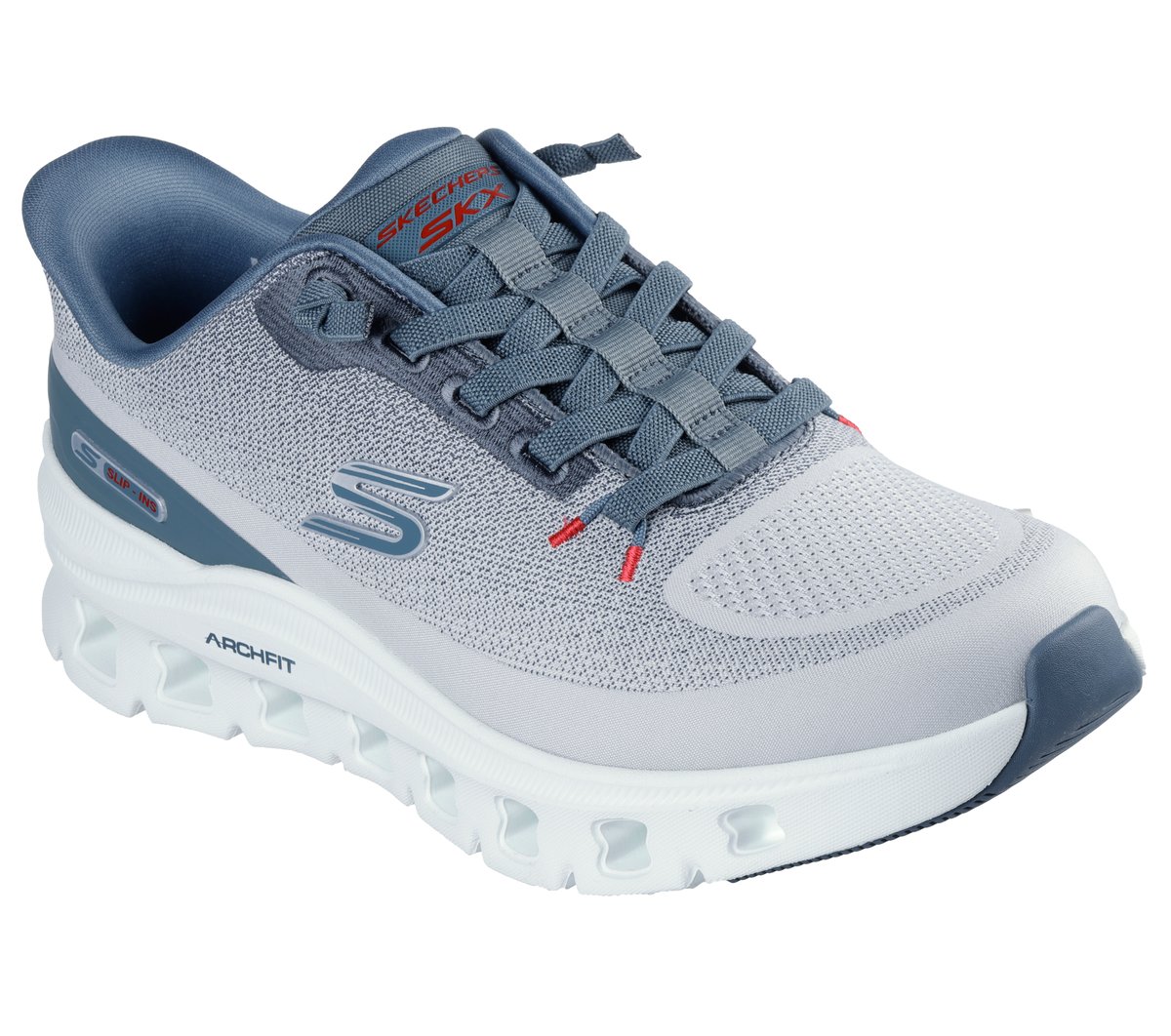 Skechers Slip-ins: Arch Fit Glide-Step Pro — LIGHT GRAY / BLUE