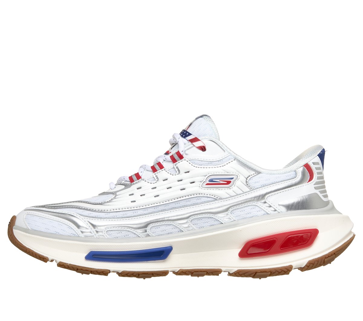 Skechers Slip-ins: Arch Fit D'Lites 330 - Flagsway — WHITE / NAVY