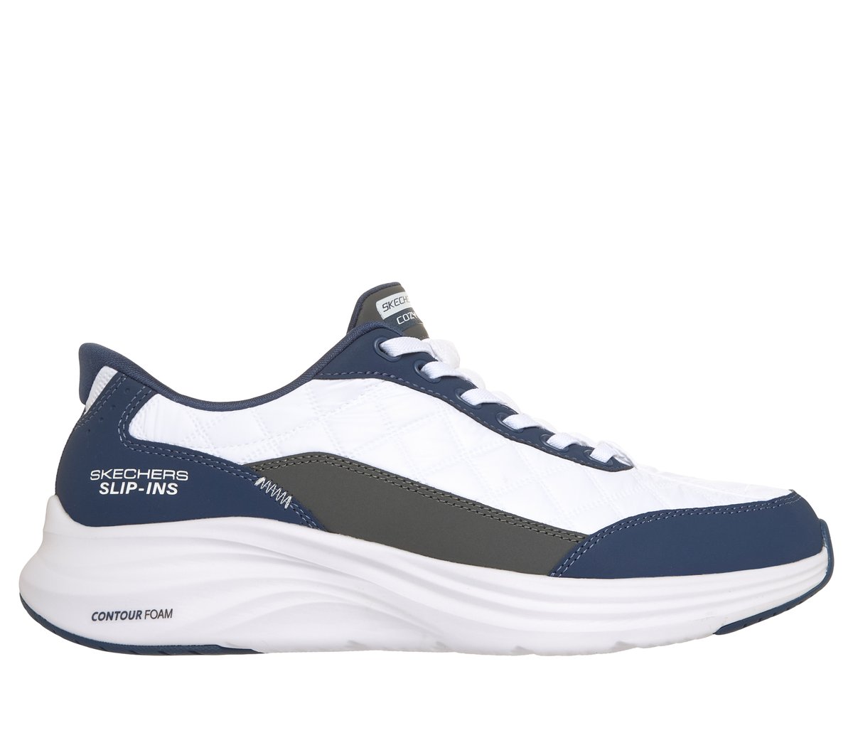 Skechers Slip-ins: Contour Foam - Cozy Fit Ohtro — WHITE / NAVY