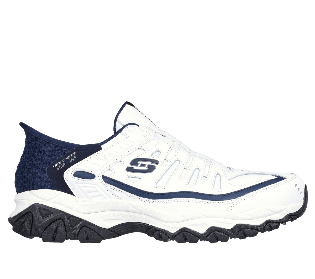 Skechers Slip-ins: After Burn - Grill Captain — WHITE / NAVY