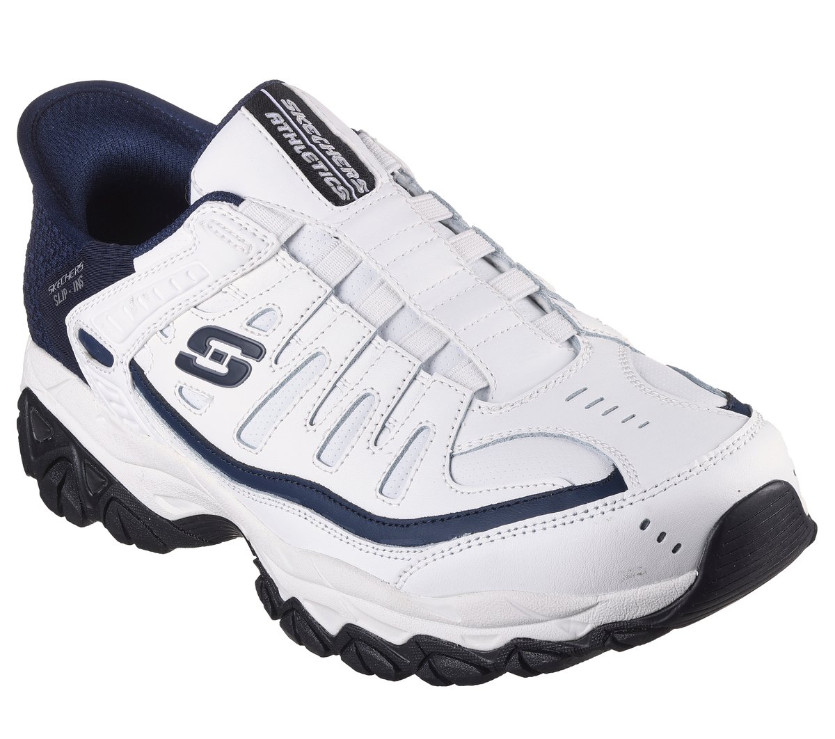 Skechers Slip-ins: After Burn - Grill Captain — WHITE / NAVY