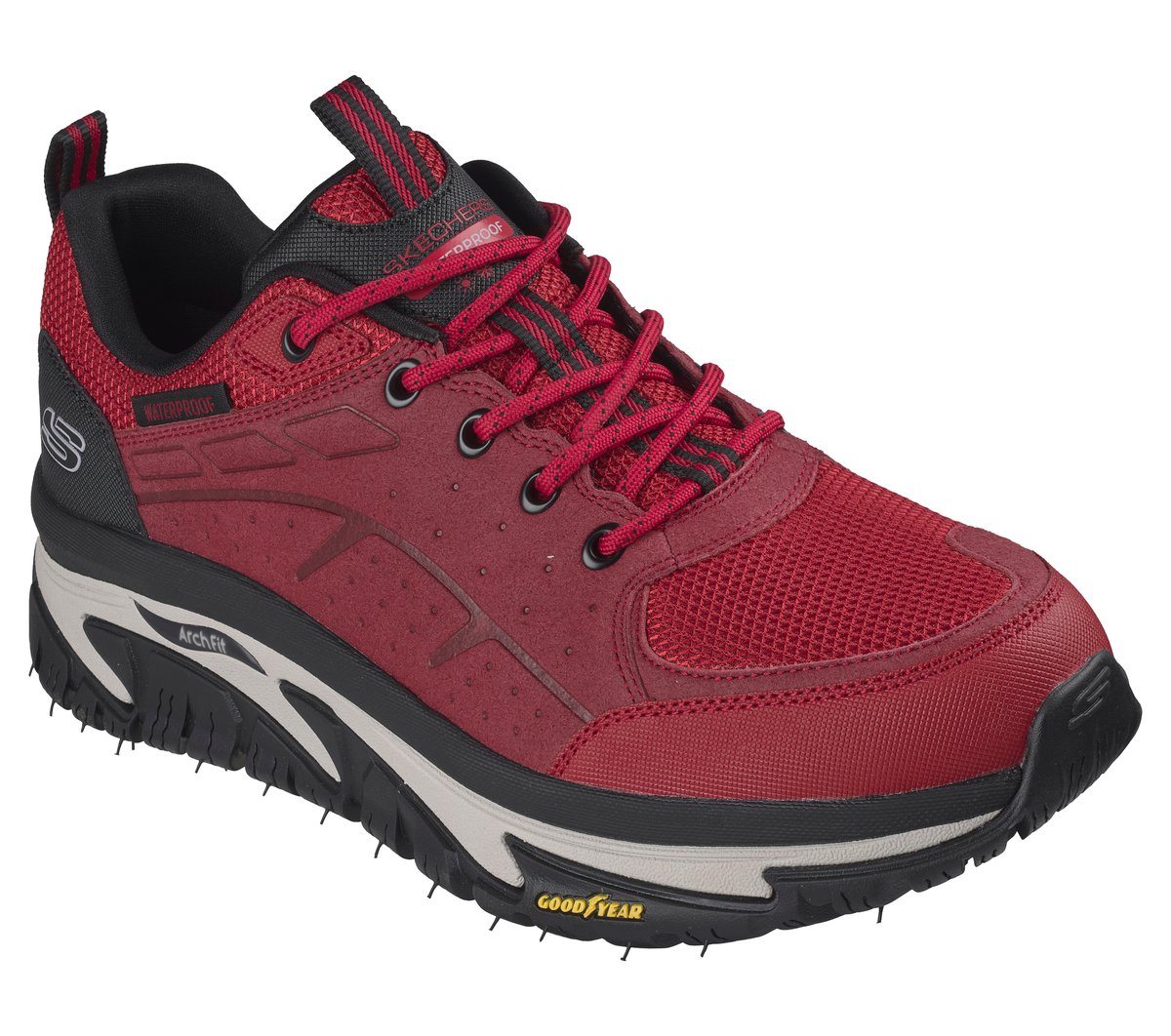 Waterproof: Arch Fit Road Walker - Vernal — RED / BLACK
