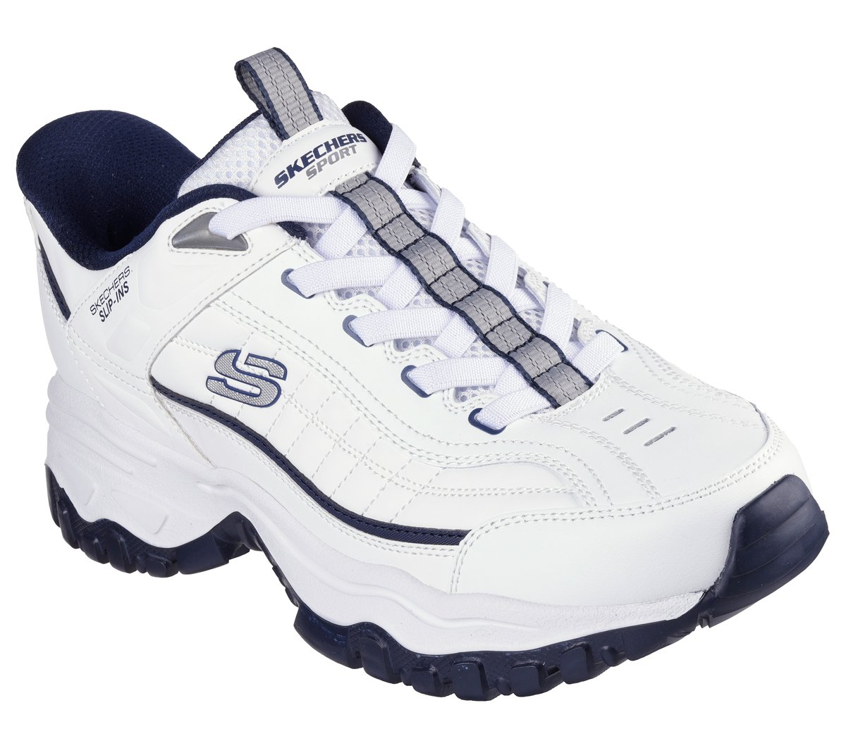 Skechers Slip-ins: E'Lite Afterburn - Grill Corporal — WHITE / NAVY