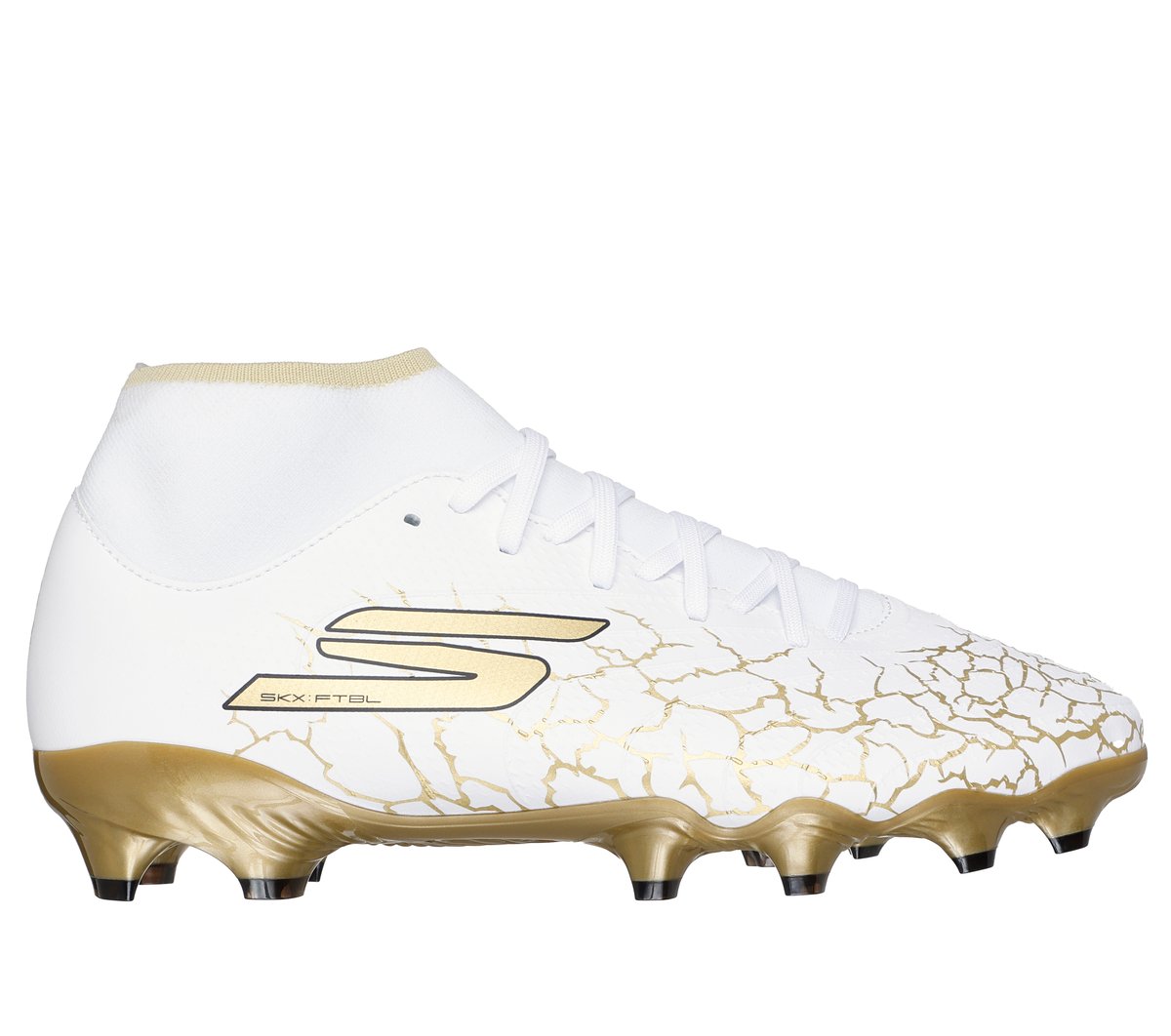 Skechers SKX_1.5 High Academy FG — WHITE / BLACK / GOLD