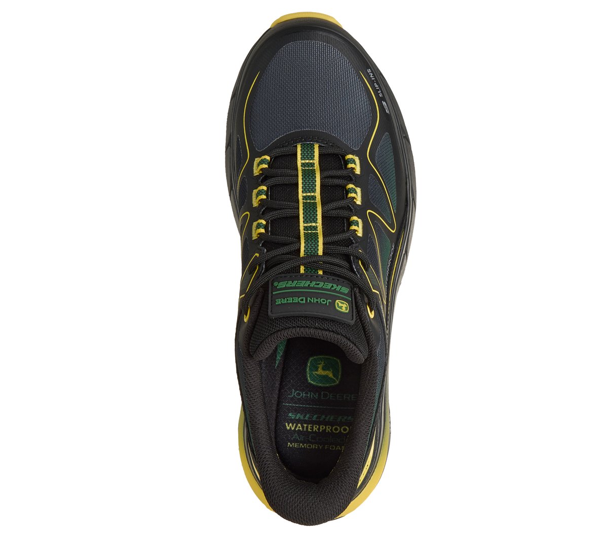 Skechers Slip-ins John Deere Waterproof Relaxed Fit: D'Lux Pro - Reel Cutting — BLACK / GREEN
