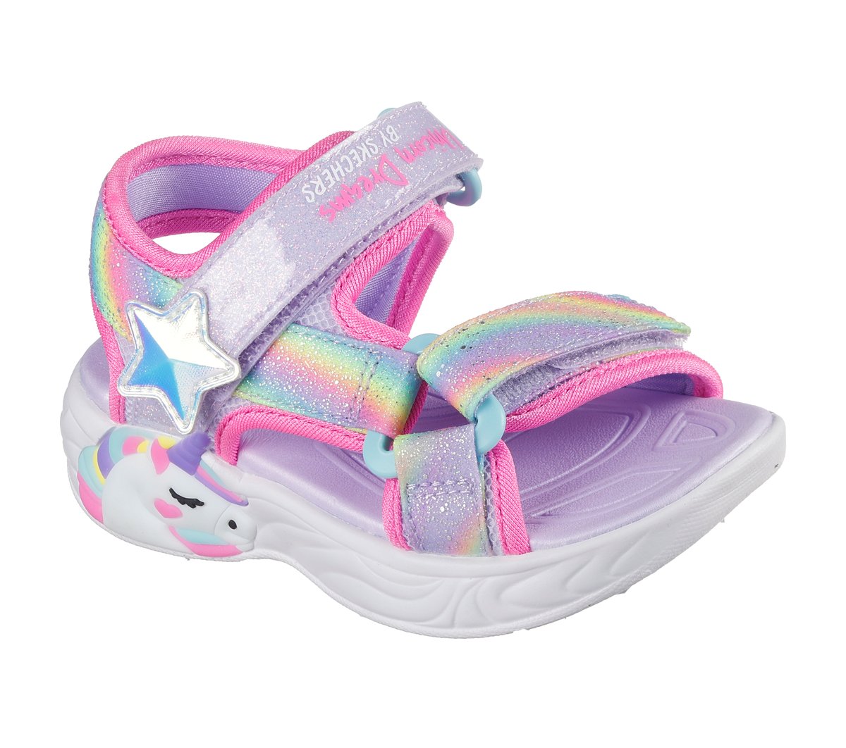 Unicorn Dreams Sandal - Dreamy Unicorns — LAVENDER / MULTI