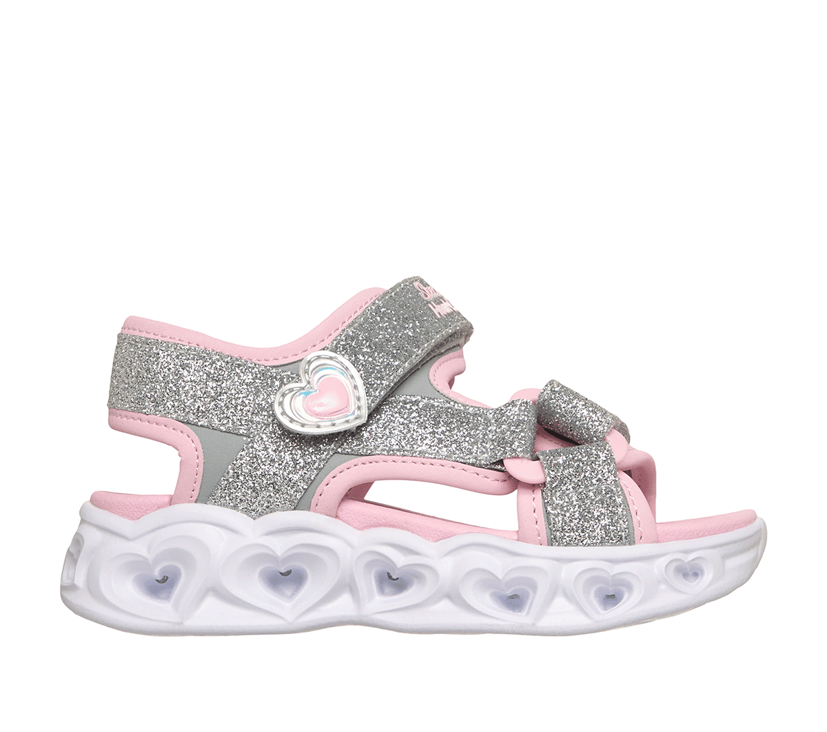 S-Lights: Heart Lights Sandal - Sugar Sparks — SILVER / PINK