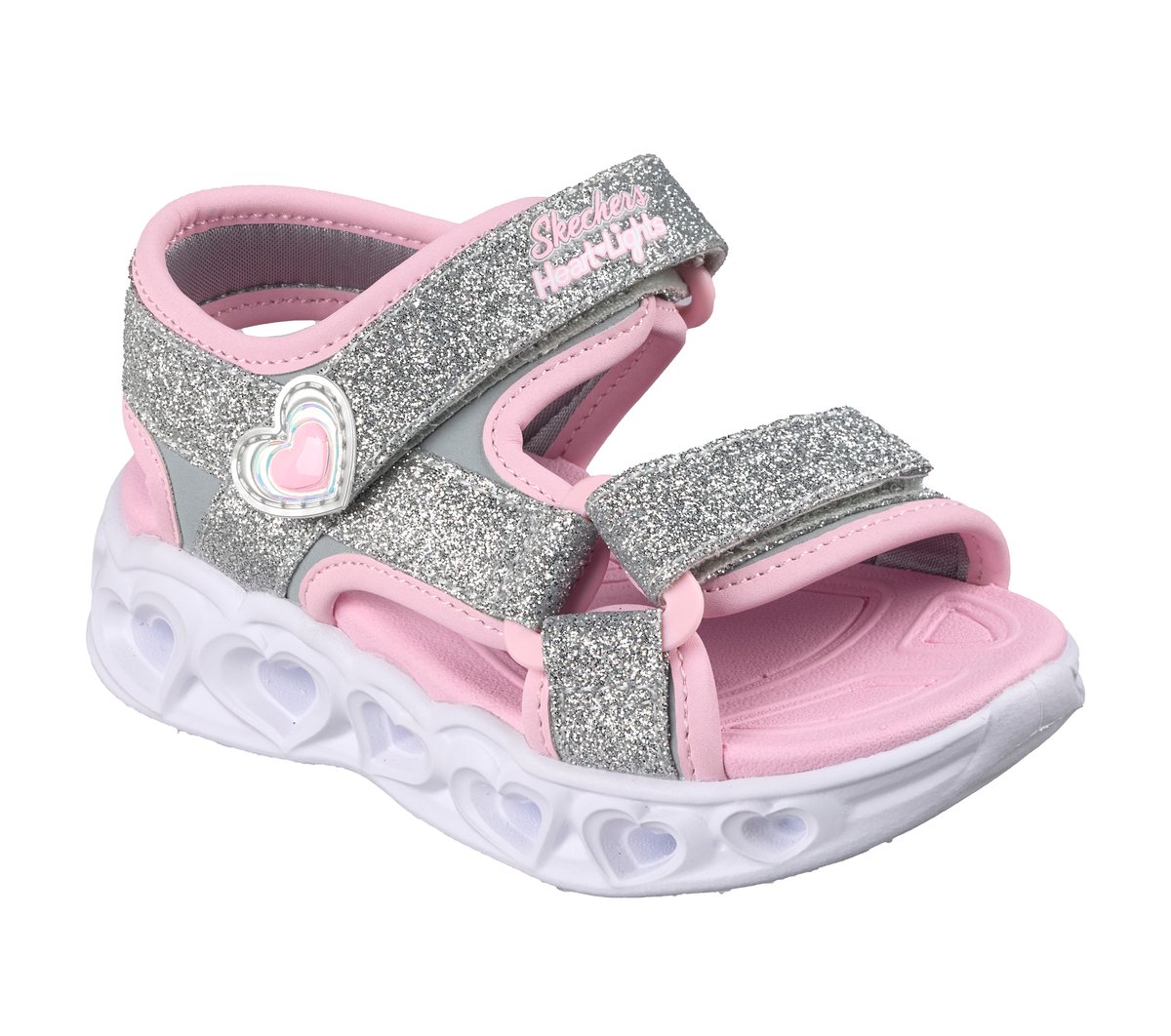 S-Lights: Heart Lights Sandal - Sugar Sparks — SILVER / PINK