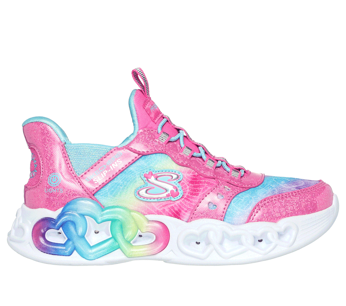 Rainbow Glow Up Skechers Shop Skechers Kids' Rainbow Racer In Pink