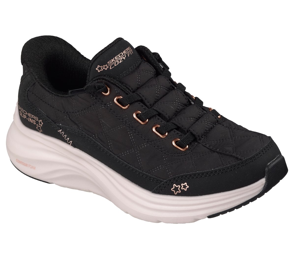 Skechers Slip-ins: Contour Foam - Cozy Fit — SCHWARZ / ROSÉGOLD