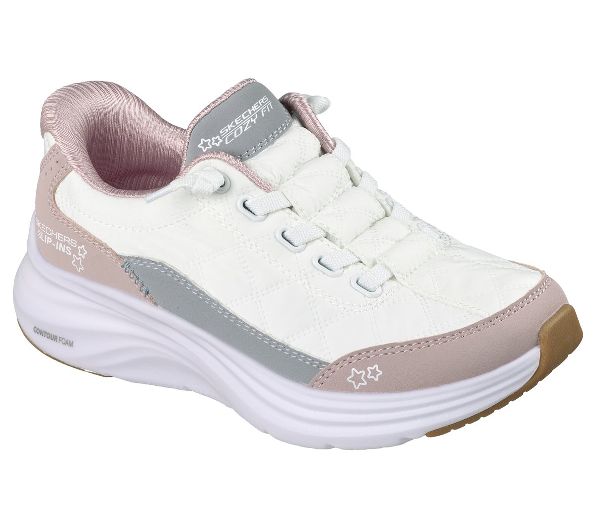 Skechers Slip-ins: Contour Foam - Cozy Fit — WHITE / LAVENDER