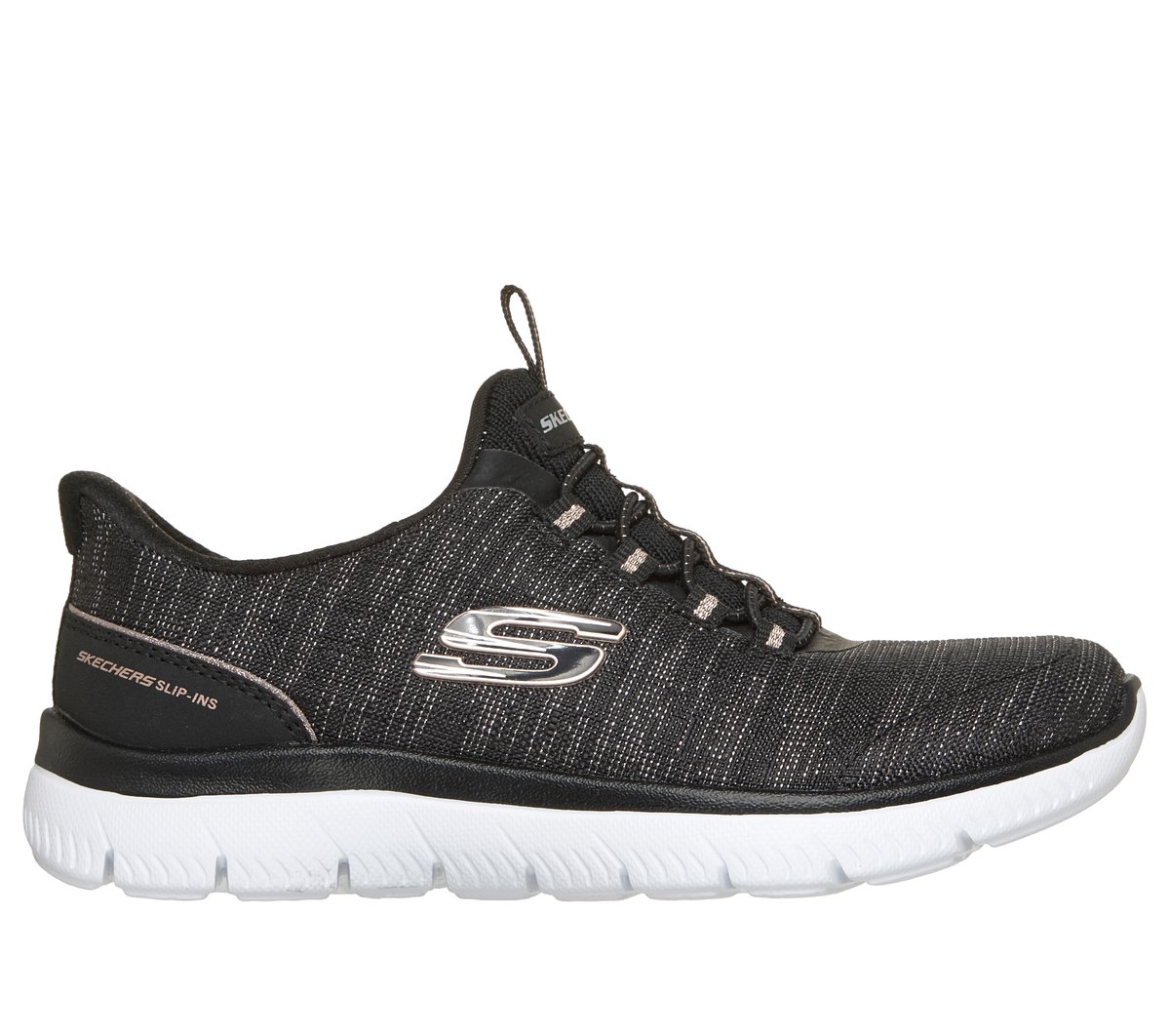 Skechers Slip-ins: Summits - Sparkline — BLACK / ROSE GOLD