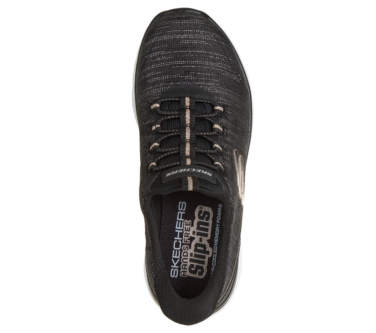 Skechers Slip-ins: Summits - Sparkline — BLACK / ROSE GOLD