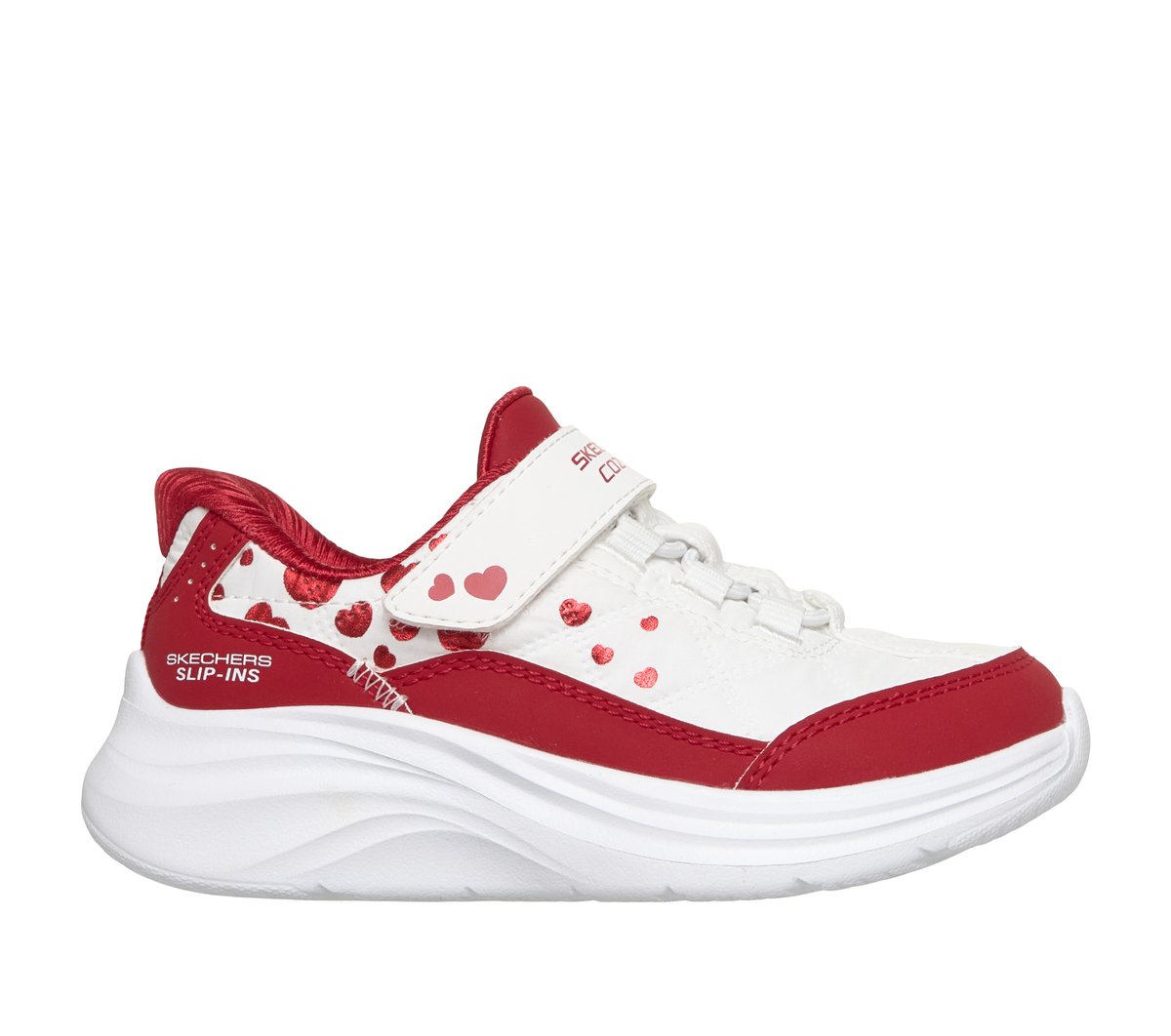 Skechers Slip-ins: Comfy Sprints - Cozy Fit Heartdream — WHITE / RED