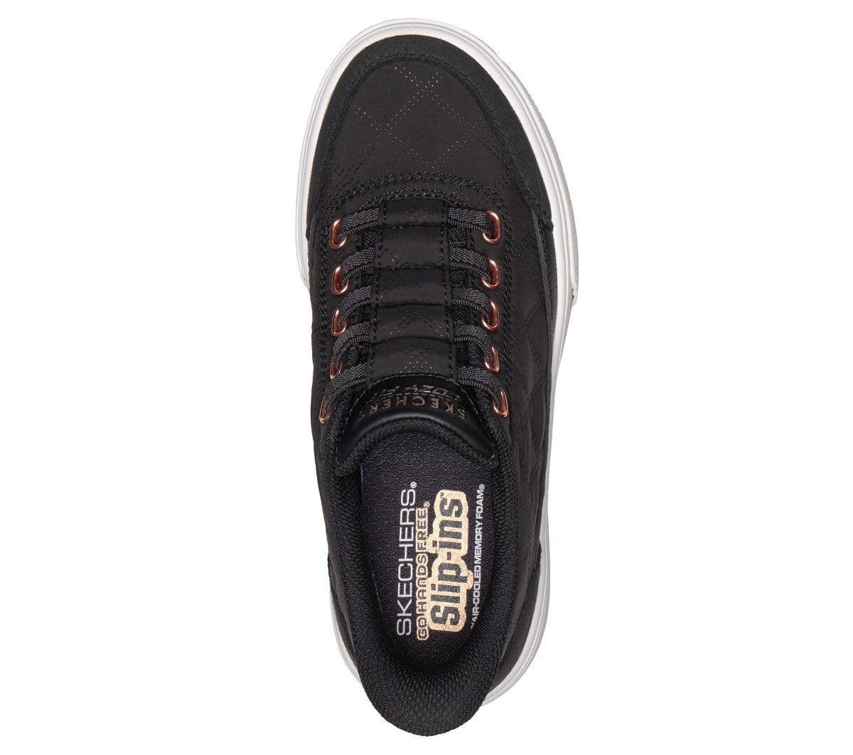 Skechers Slip-ins: Arcade - Cozy Fit Cuddle Steps — BLACK / ROSE GOLD
