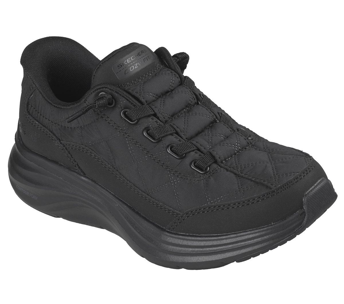 Skechers Slip-ins: Contour Foam - Cozy Fit — BLACK