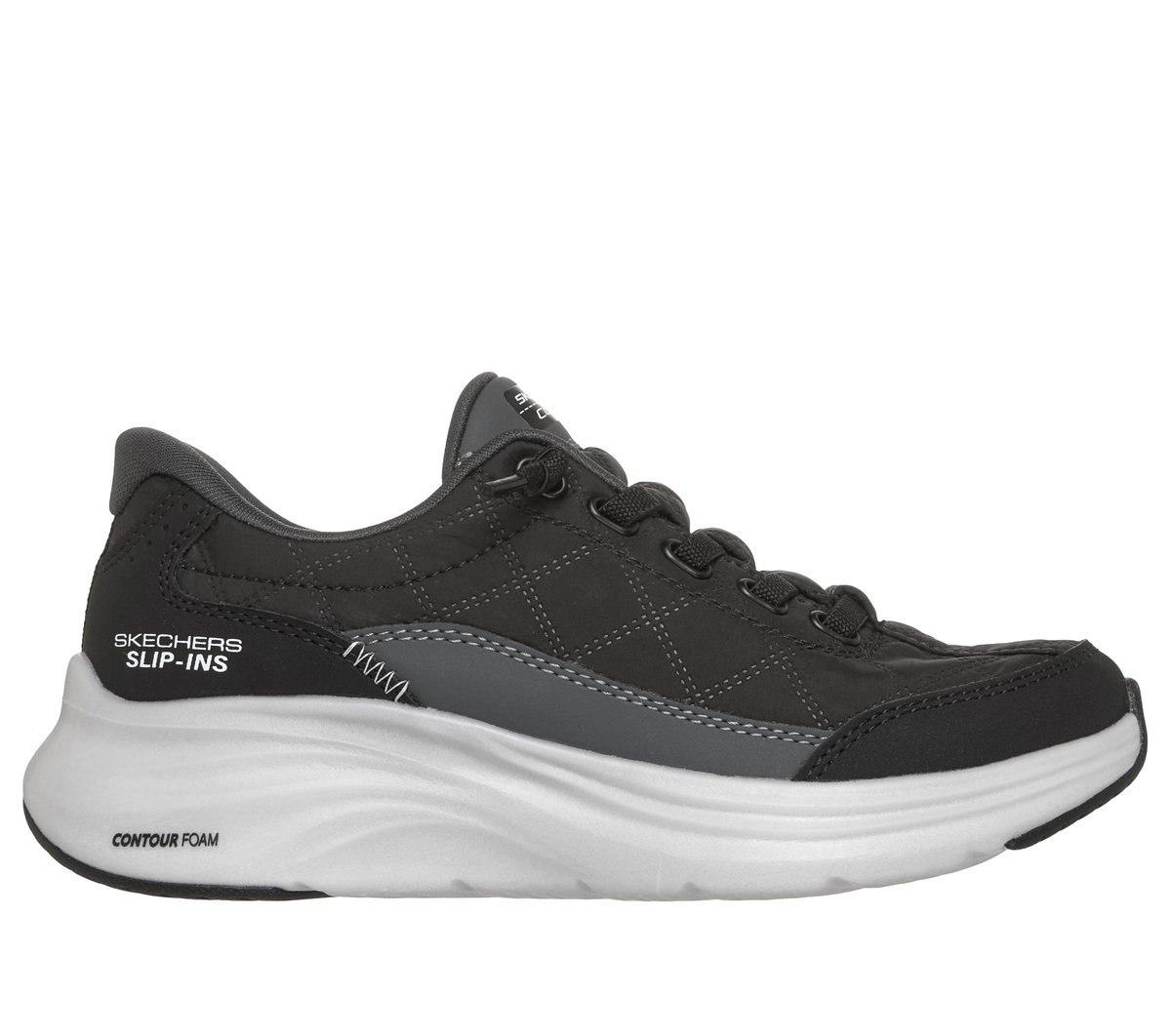 Skechers Slip-ins: Contour Foam - Cozy Fit — BLACK / WHITE