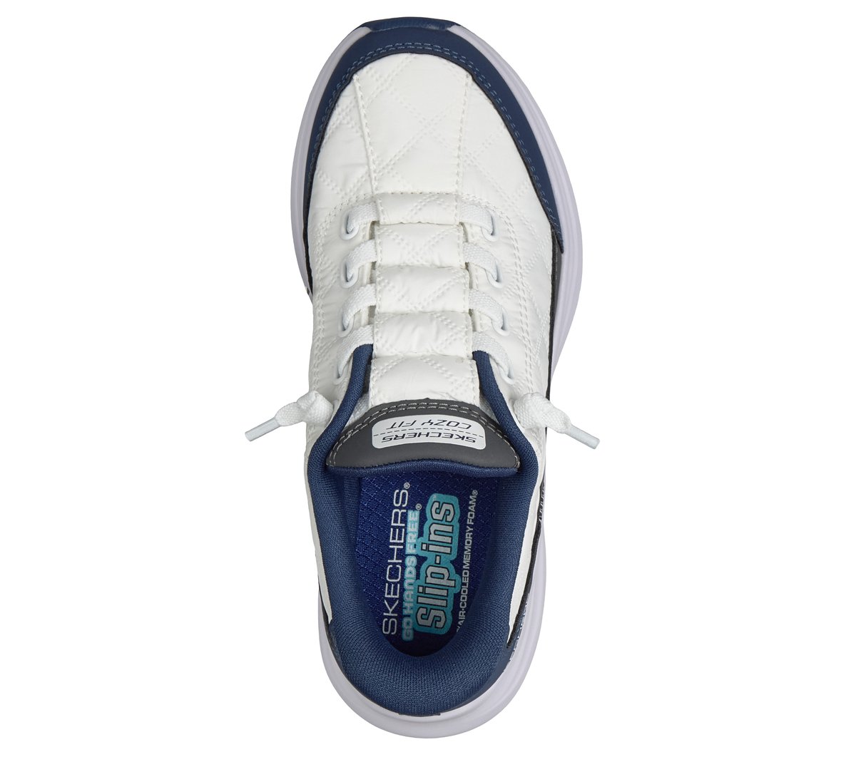 Skechers Slip-ins: Contour Foam - Cozy Fit — WHITE / NAVY