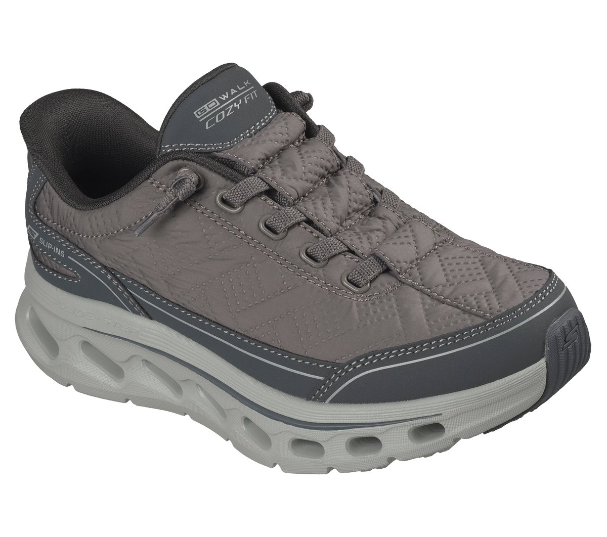 Skechers Slip-ins: GO WALK Glide-Step 2.0 - Cozy Fit Walker — GRAY / CHARCOAL